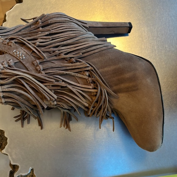 JEAN-MICHEL CAZABAT SUEDE FRINGE BOOTIE - Picture 10 of 10